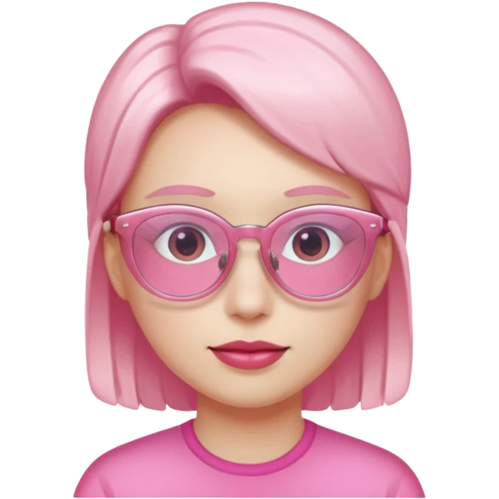 Me with pink translucent glasses  emoji