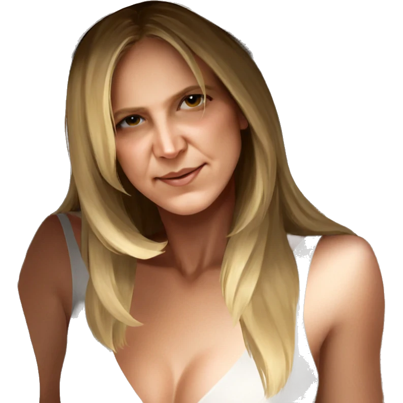 blonde girl in stylish hat emoji