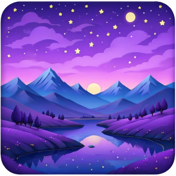  starry night landscape in purple  emoji