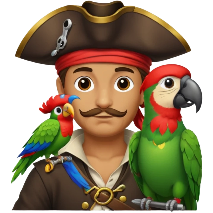 pirate and parrot emoji