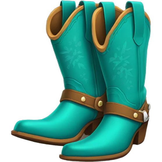 teal cowboy boot emoji