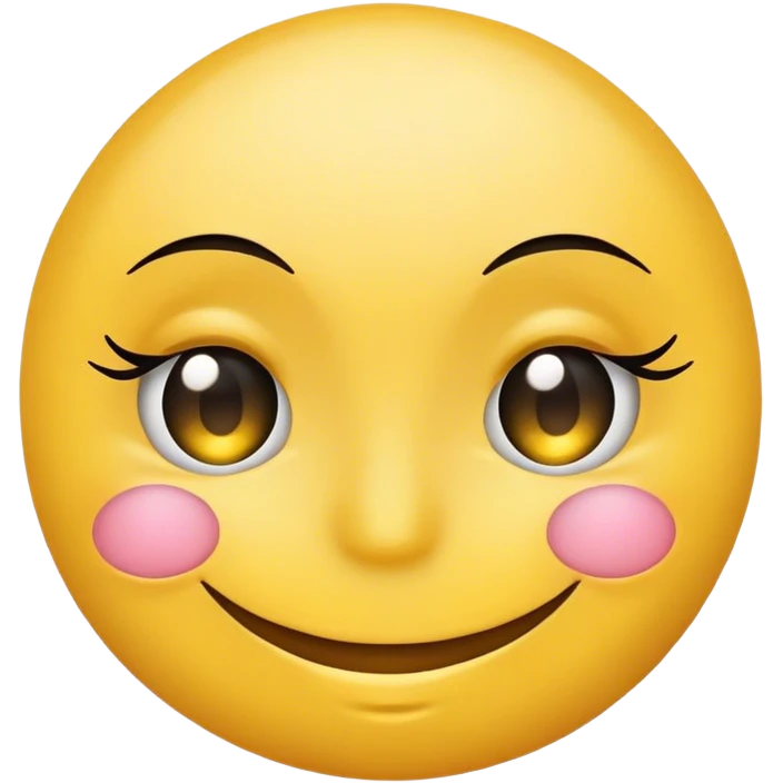 Smiley face emoji with long eye lashes emoji