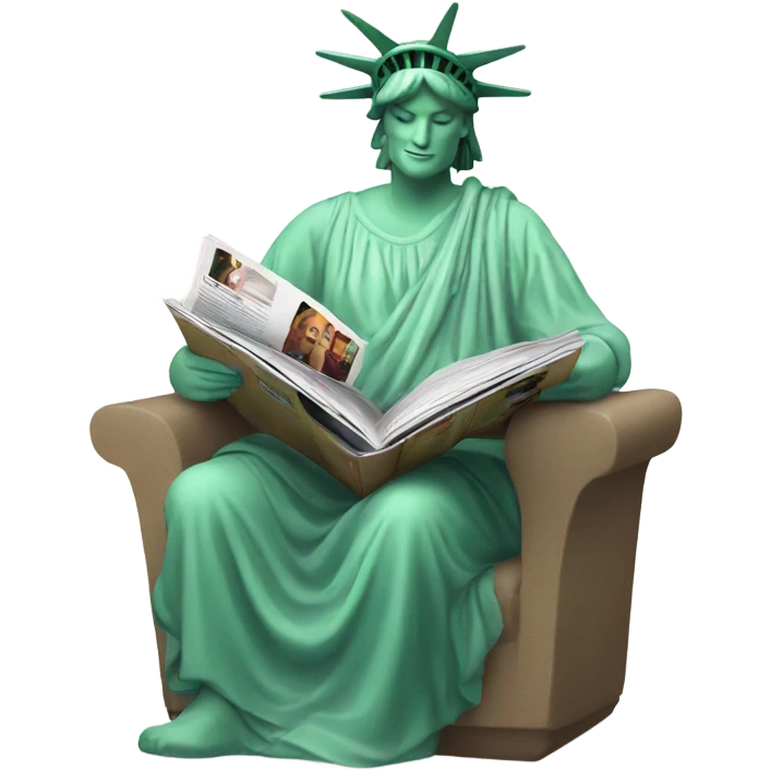 Statue of Liberty reading a magazine emoji