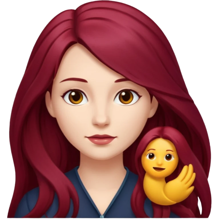 burgundy long haired woman emoji