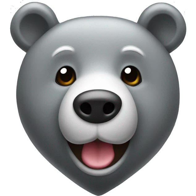 realistic-happy-grey-bear-with-head-in-the-form-of-hearts emoji