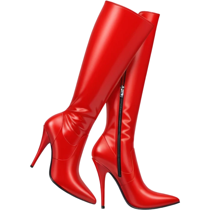 red latex high heel boots emoji