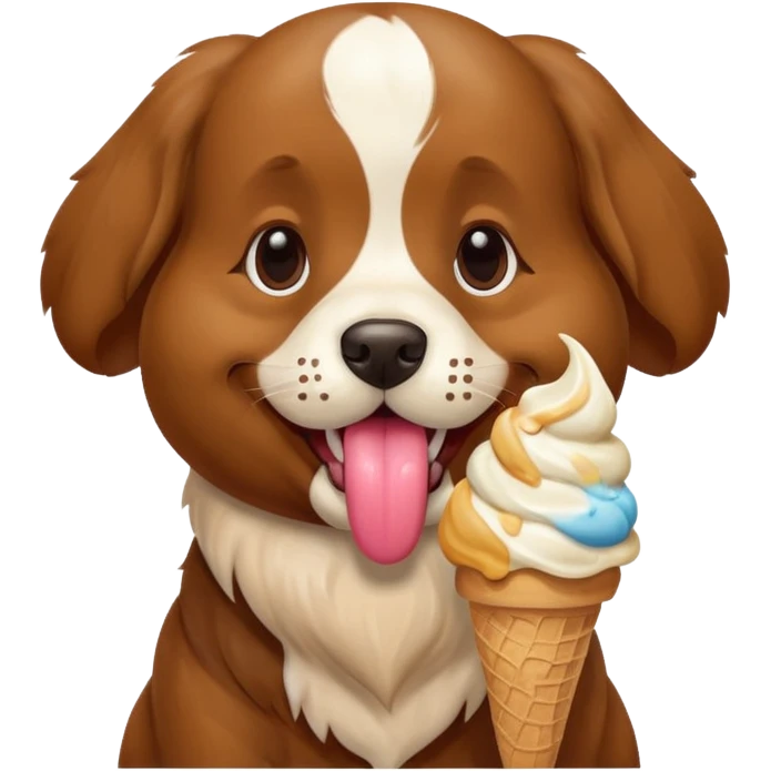 Un perro con un helado emoji