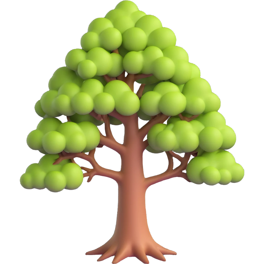 playful and colorful tree hanging from a roof emoji