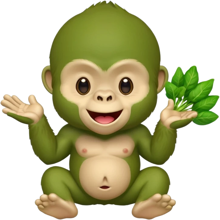 A green gorilla that loves vegetables and is part of a kindergarten named banban's kindergarten emoji