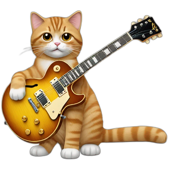 Cat with Gibson Les Paul  emoji