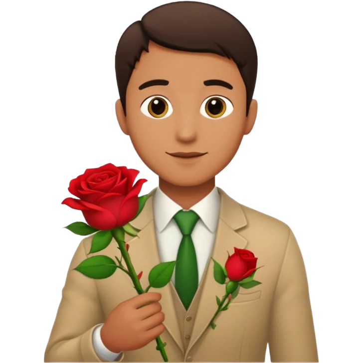 Hombre entregando una rosa emoji
