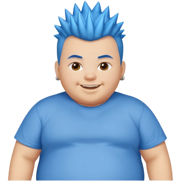 fat kid blue mohawk spiky hair emoji