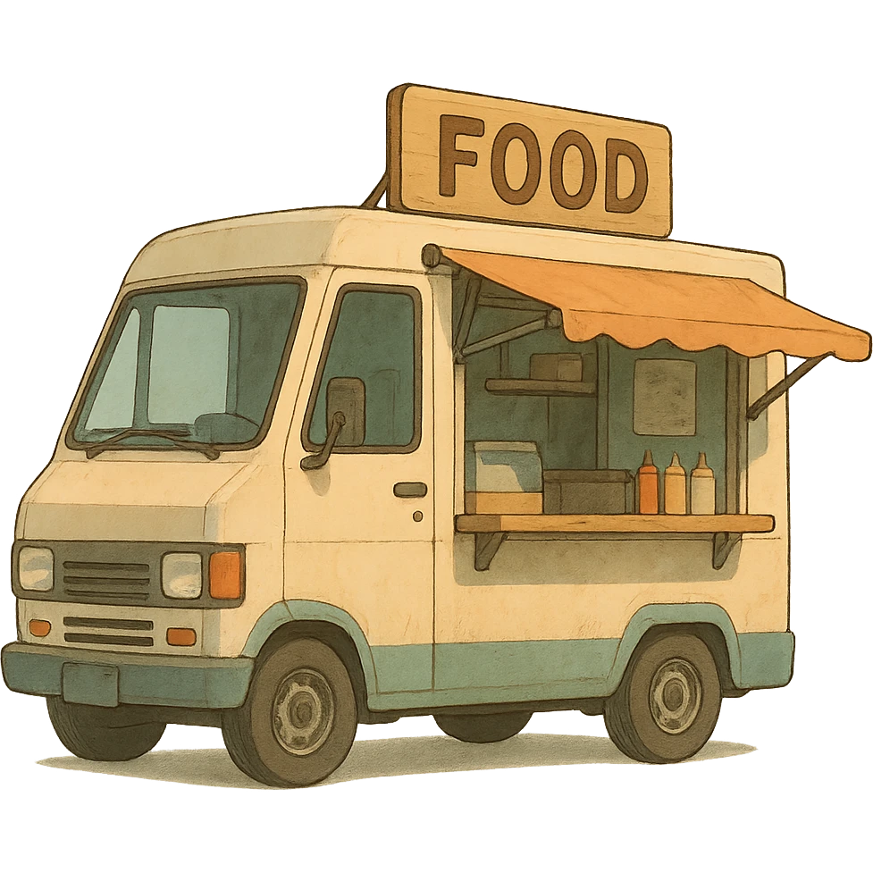ghibli style simple food truck emoji