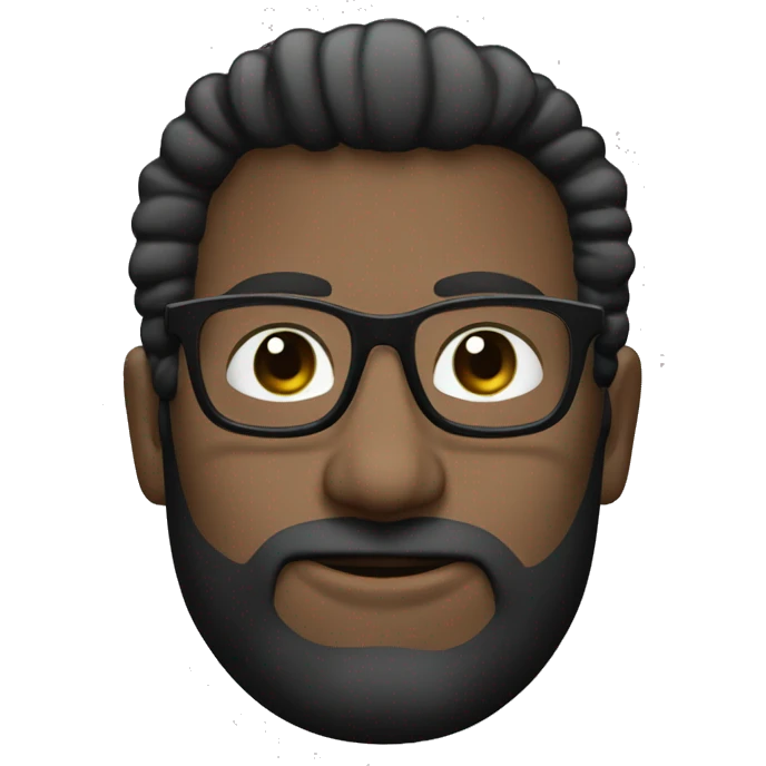 Blaca pelo largo negro y lentes emoji