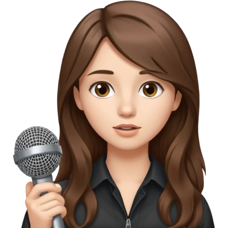 Singer Young woman – long hair, around 20s, holding microphone close emoji