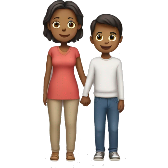 MOM AND SON HOLDING HANDS emoji