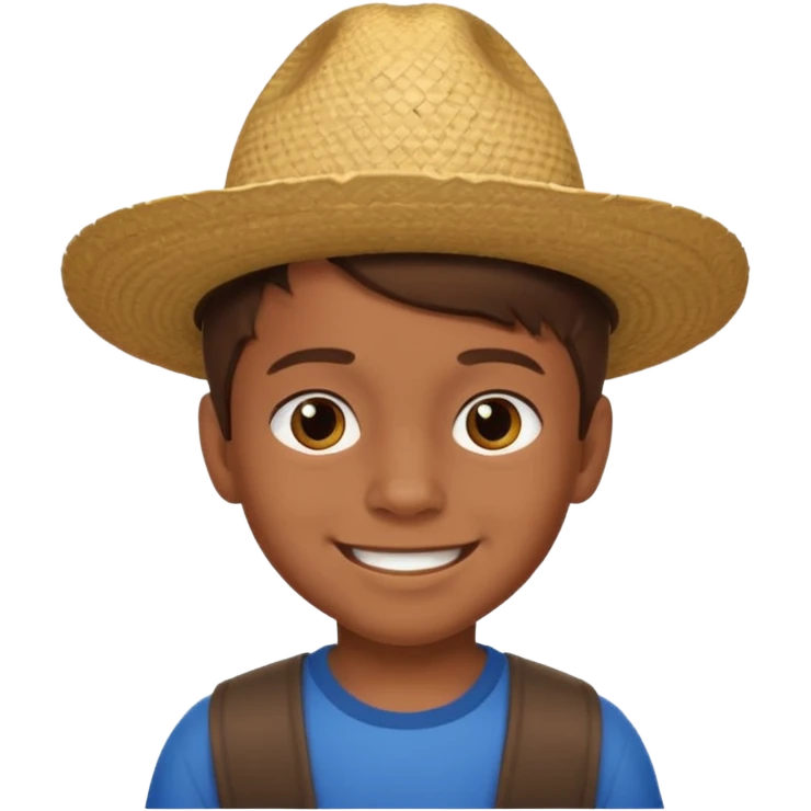 A 6 year old mexican boy with brown hair and no hat emoji