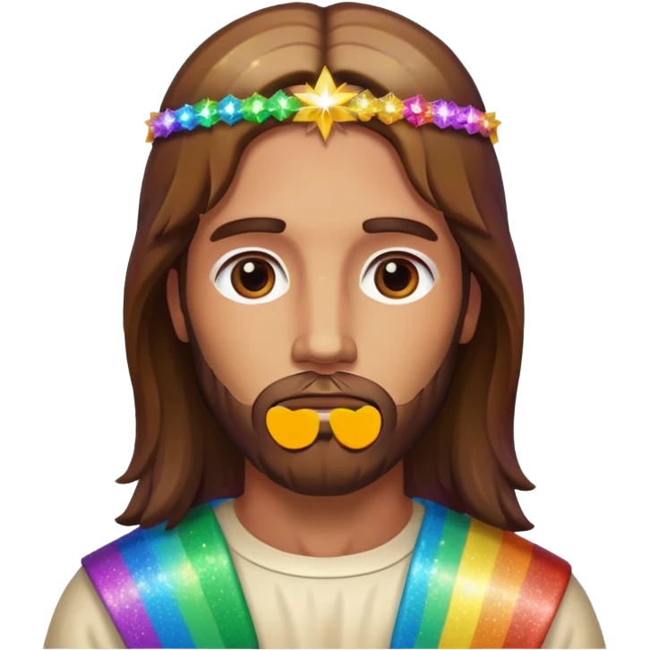 Sparkle rainbow jesus emoji