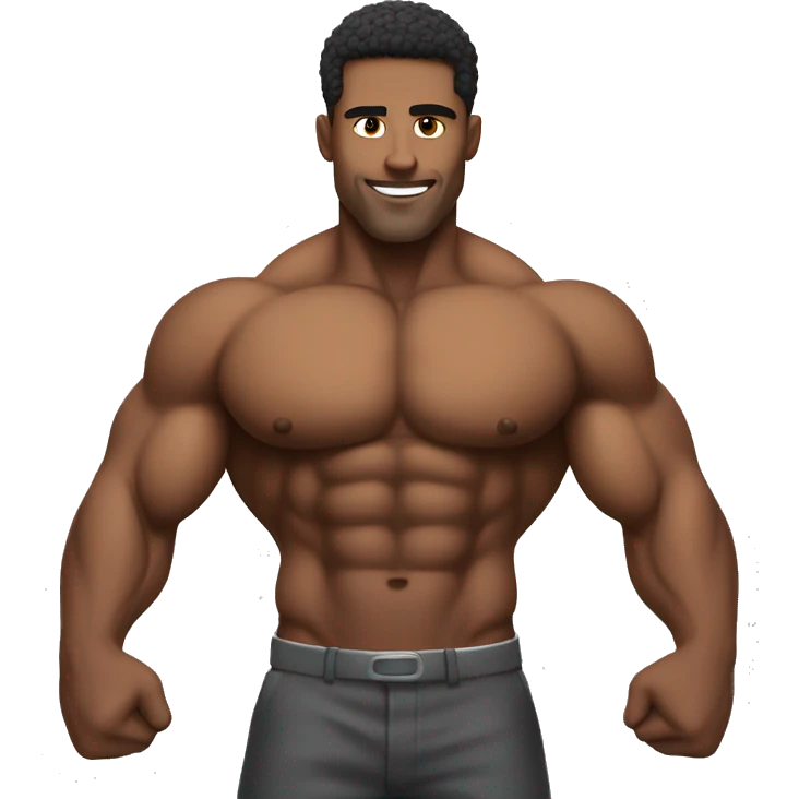 male bodybuilder muscular big chest emoji