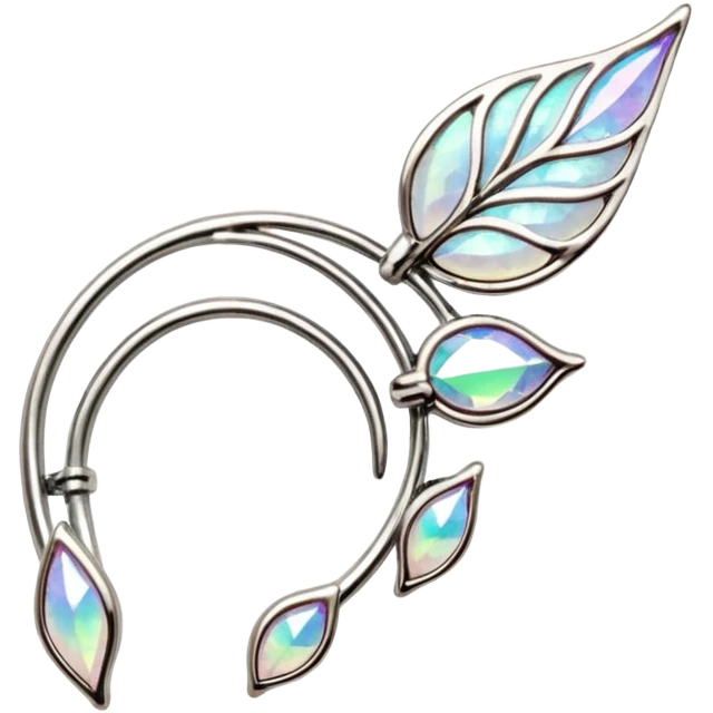 Elvish iridescent fae shiny sparkly translucent diaphanous ear climber ear cuff ear piece apparel emoji