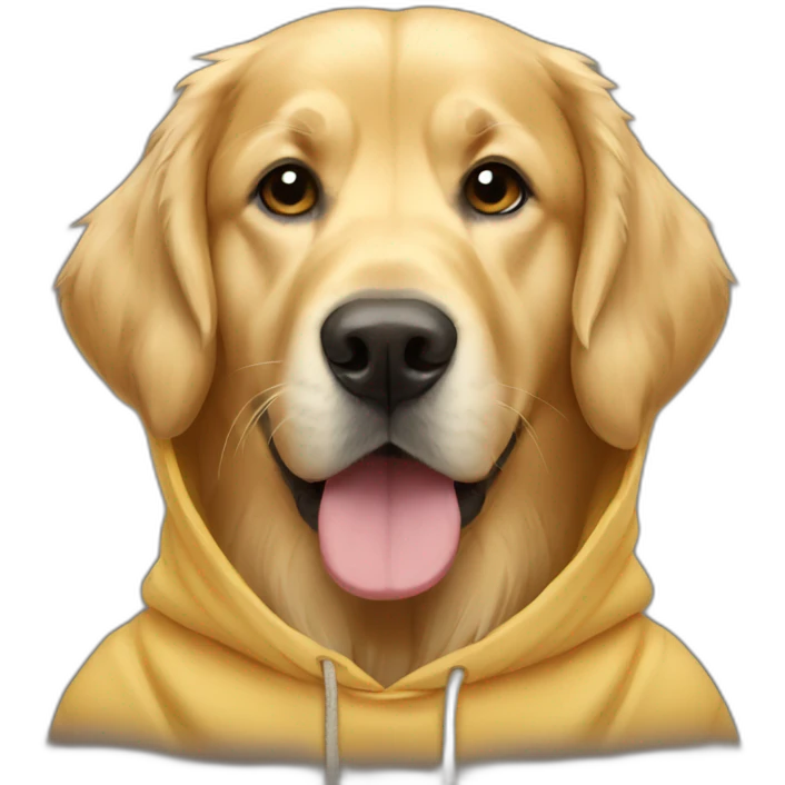 Golden retriever wearing a hoodie  emoji