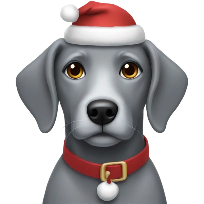 Christmas gray dog emoji