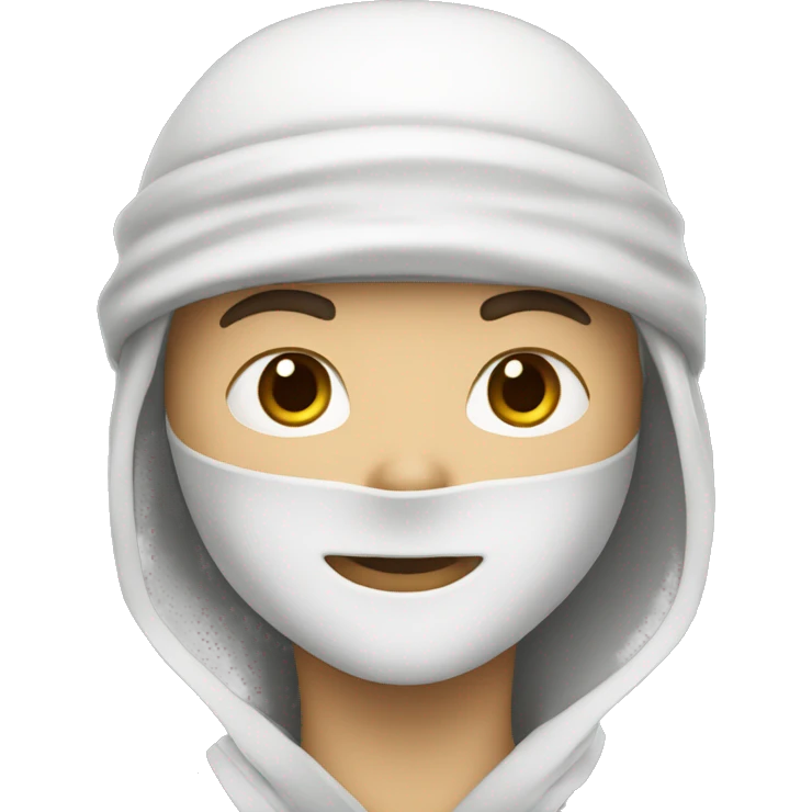 a ninja of white skin color emoji