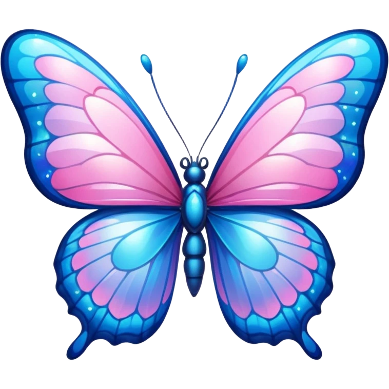 Pink and blue sparkly butterfly emoji
