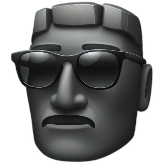 moai wearing dark sunglasses emoji