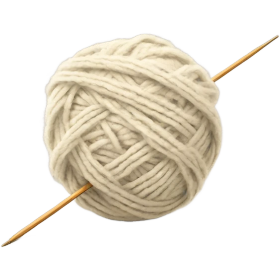 ball of yarn with two knitting needles emoji