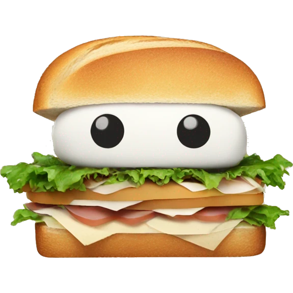 Sandwich with football emoji
