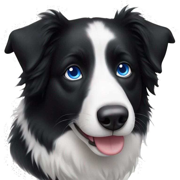 Border collie with one blue eye emoji