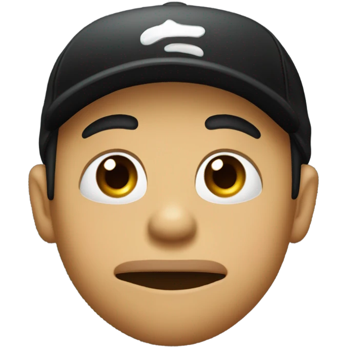 lip bite, squinting eyes, raised eyebrows, rubbing hands together, black cap emoji