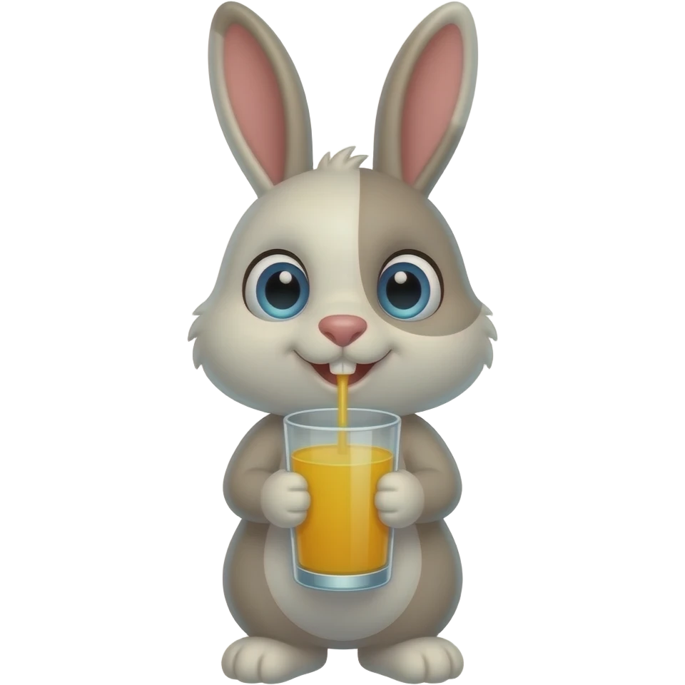 10. Then, bunny drinks a glass of orange juice. 🐰 emoji