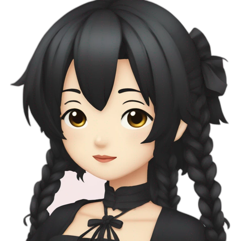 Nana Ōsaki in Anime with a gothic style, black hair emoji