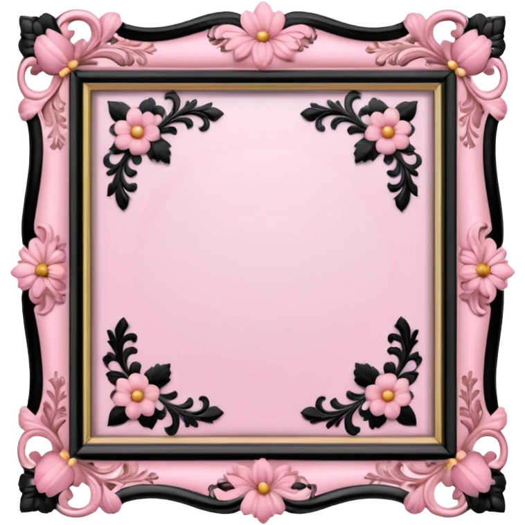 pink photo frame of a blossom emoji