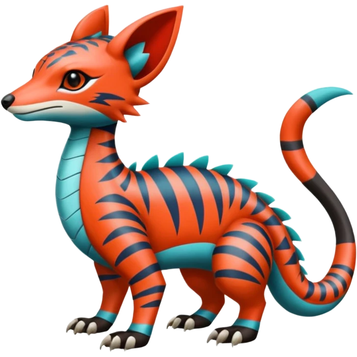  African Patterned stitched exotic tropical cyber-Sleuth-Loyd-Garmaddon-Litten-Linoone-Noibat-Fakémon-Pokémon-Vernid-creature emoji