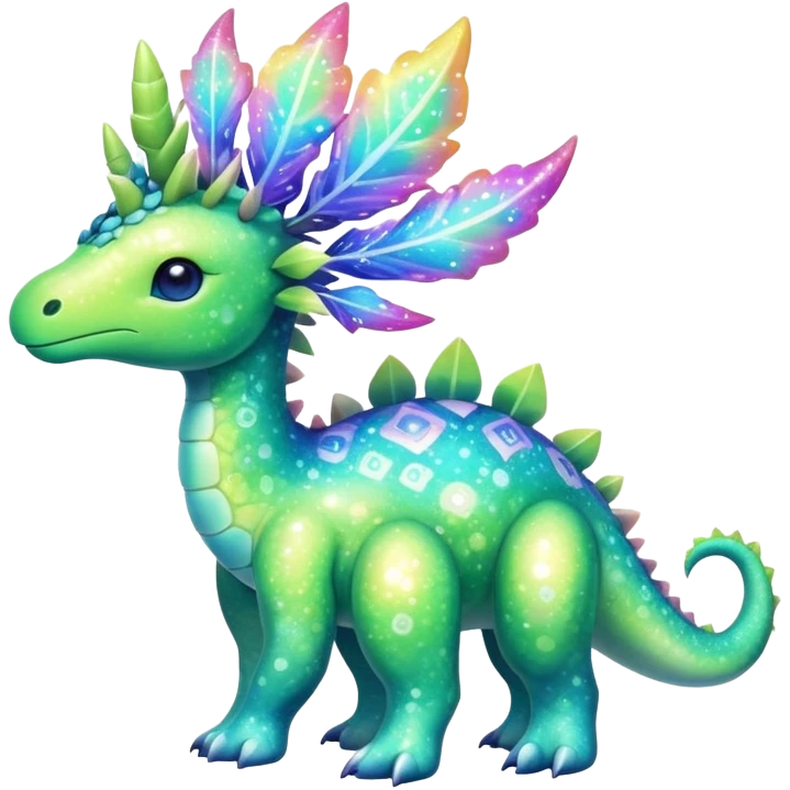 Shiny Exotic Cute Nebulae Sparkly Meganium-Aurorus-Amaura-Hybrid-Creature with pattern-markings emoji