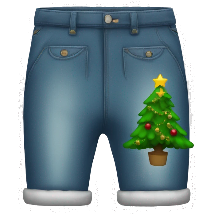 Pants with christmass tree on them  emoji