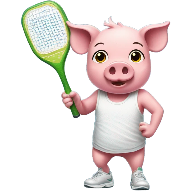 Pig playing pickleball emoji