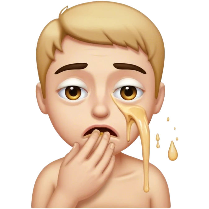eye brow raise, and puking emoji