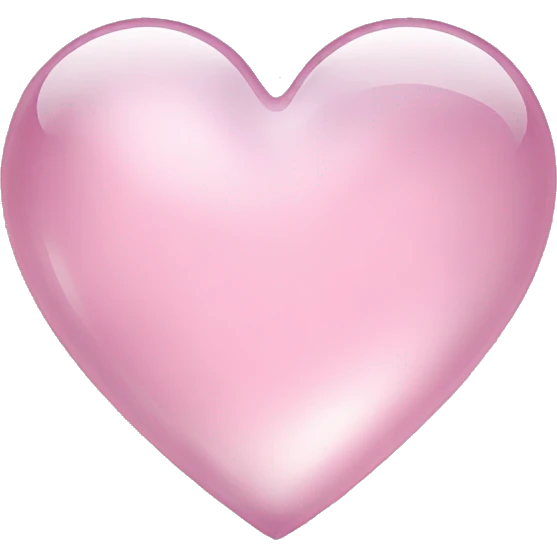 Shiny glass pastel pink heart emoji