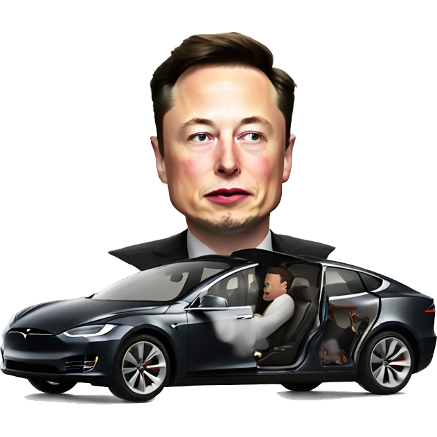 elon musk crashed tesla emoji