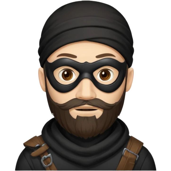  portrait of robber with scruffy beard with mask emoji