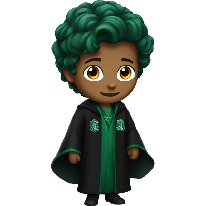 boy in black and green slytherin robe emoji