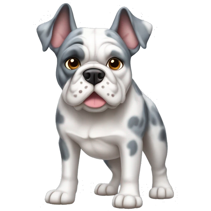 Blue Merle bulldog full body emoji