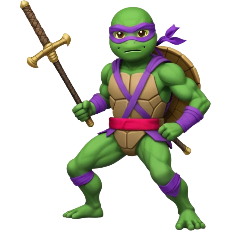 Donatello from Teenage Mutant Ninja Turtles, in a fighting stance emoji