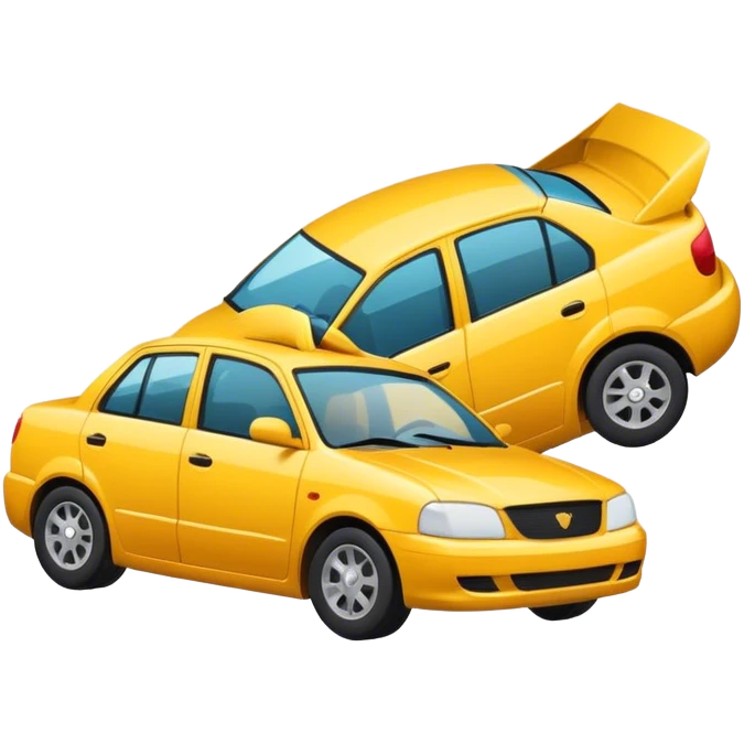 Car crashing into another car emoji