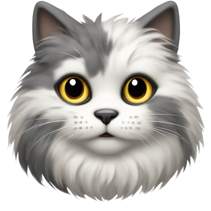 grey and white fluffy cat emoji