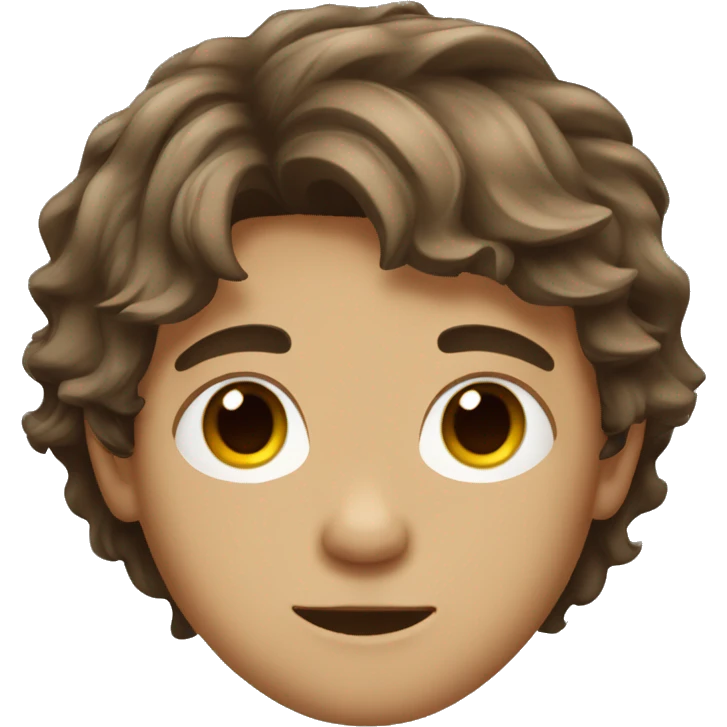 boy with messy medium length brown hair and lightly tan skin emoji